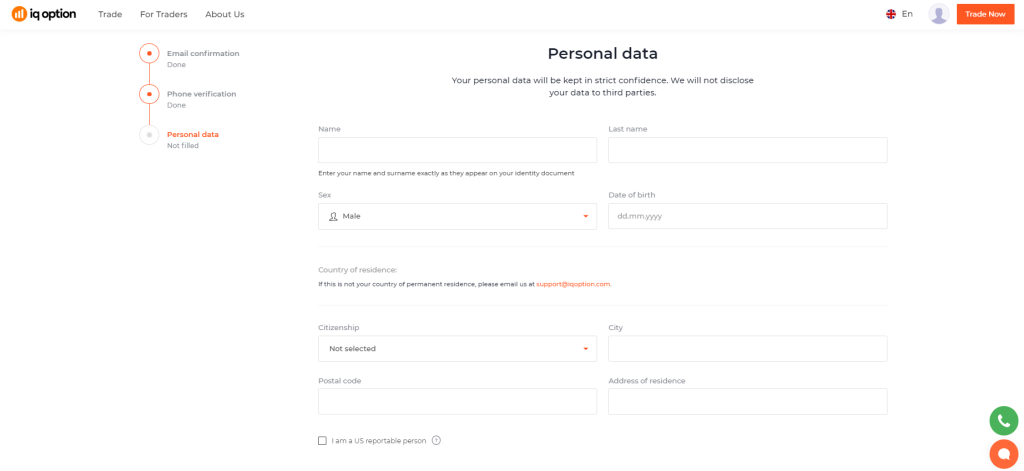 IQ Option verification process