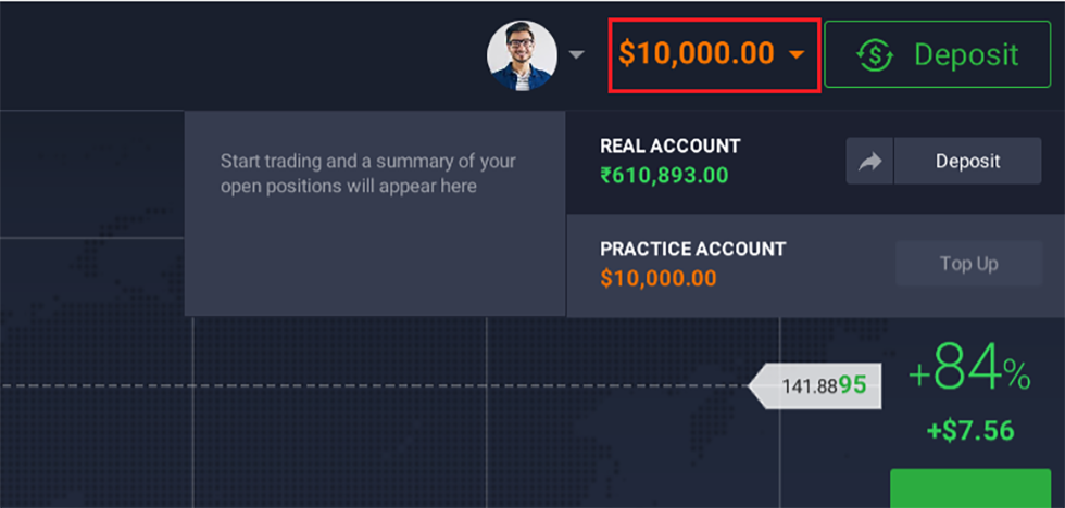 Demo account with balance $10000