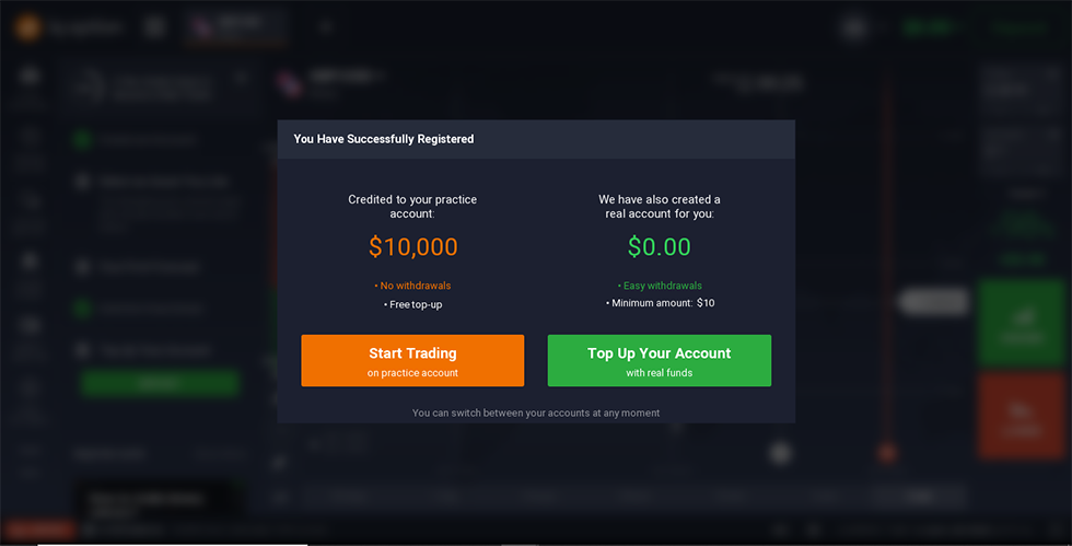 Trading account registration