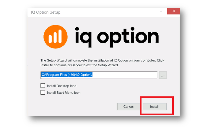 Install the IQ Option app for Windows